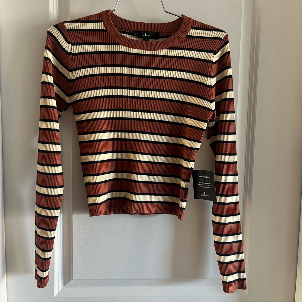 Lulu's Multicolor Striped Long Sleeve Top